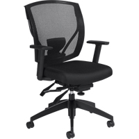 Multi-Tilter Arm Chairs, Fabric, Black, 300 lbs. Capacity MAS Chibougamau