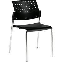 Chaise sans accoudoirs empilables, Plastique, Hauteur 33", Capacit&eacute; 300 lb, Noir MAS Chibougamau