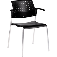 Chaises empilables, Plastique, Hauteur 33", Capacit&eacute; 300 lb, Noir MAS Chibougamau