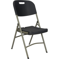 Chaise pliante, Poly&eacute;thyl&egrave;ne, Noir, Capacit&eacute; 350 lb MAS Chibougamau