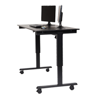 Adjustable Stand-Up Desk, Stand-Alone Desk, 45-1/4" H x 29-1/2" D, Black MAS Chibougamau