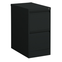 Vertical Filing Cabinet, Steel, 2 Drawers, 15-1/7" W x 25" D x 29" H, Black MAS Chibougamau