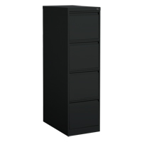 Vertical Filing Cabinet, Steel, 4 Drawers, 15-1/7" W x 25" D x 52" H, Black MAS Chibougamau