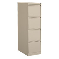 Vertical Filing Cabinet, Steel, 4 Drawers, 15-1/7" W x 25" D x 52" H, Beige MAS Chibougamau