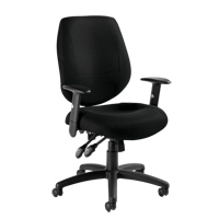 Six 31 Operator Chair, Fabric, Black, 250 lbs. Capacity MAS Chibougamau