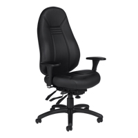 Chaise confortable &agrave; dos &eacute;lev&eacute;, Cuir, Noir, Capacit&eacute; 300 lb MAS Chibougamau