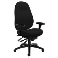 Chaise confortable &agrave; dos moyen, Polyester, Noir, Capacit&eacute; 300 lb MAS Chibougamau