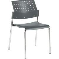 Chaises sans accoudoirs empilables, Plastique, Hauteur 33", Capacit&eacute; 300 lb, Gris MAS Chibougamau