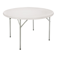 Table pliante, Ronde, 48" l x 48" la, Poly&eacute;thyl&egrave;ne, Blanc MAS Chibougamau