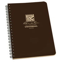 Carnet de notes de poche &agrave; spirale lat&eacute;rale, Couverture souple, Brun, 64 Pages, 4-5/8" , 7"  MAS Chibougamau
