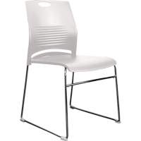 Chaises empilables s&eacute;rie Activ, Plastique, Hauteur 23", Capacit&eacute; 275 lb, Blanc MAS Chibougamau