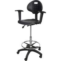 Heavy-Duty Ergonomic Stool with Adjustable Arm Rests & Nylon Stem Casters, Mobile, Adjustable Height, 250 lbs. Capacity MAS Chibougamau