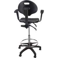 Heavy-Duty Ergonomic Stool with Adjustable Arm Rests & Nylon Stem Casters, Mobile, Adjustable Height, 250 lbs. Capacity MAS Chibougamau