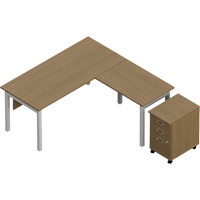 Bureau en "L" avec caisson Newland MAS Chibougamau