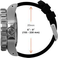 Large Diver's Quartz Watch, Digital, Battery Operated, 41 mm, Black MAS Chibougamau