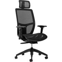 Chaise &agrave; dossier moyen avec m&eacute;canisme &agrave; basculement synchronis&eacute; &agrave; d&eacute;tection de poids Format+, Mailles, Noir, Capacit&eacute; 300 lb MAS Chibougamau