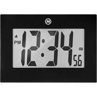 Large Frame Clock, Digital, Battery Operated, 9" W x 1" D x 6.5" H, Black MAS Chibougamau