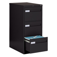 Vertical Filing Cabinet with Recessed Drawer Handles, 3 Drawers, 18.15" W x 26.56" D x 40" H, Black MAS Chibougamau