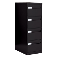 Vertical Filing Cabinet with Recessed Drawer Handles, 4 Drawers, 18.15" W x 26.56" D x 52" H, Black MAS Chibougamau
