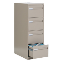 Vertical Filing Cabinet with Recessed Drawer Handles, 4 Drawers, 18.15" W x 26.56" D x 52" H, Beige MAS Chibougamau