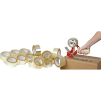 Box Sealing Tape, Hot Melt Adhesive, 1.6 mils, 50 mm (2") x 100 m (328') MAS Chibougamau