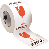 &eacute;tiquettes pour traitement sp&eacute;cial Fragile, 6" lo x 4" la, Rouge/blanc MAS Chibougamau