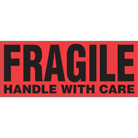 &eacute;tiquettes pour traitement sp&eacute;cial Fragile Handle with Care, 5" lo x 2" la, Noir/rouge MAS Chibougamau