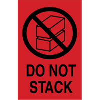 &eacute;tiquettes  Do Not Stack  pour envoi international, 6" lo x 4" la, Noir/rouge MAS Chibougamau