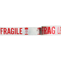 Ruban imprim&eacute; bilingue – Fragile ce c&ocirc;t&eacute; en haut, Rouge/blanc MAS Chibougamau
