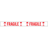 Ruban imprim&eacute; bilingue – Fragile ce c&ocirc;t&eacute; en haut, Rouge/blanc MAS Chibougamau