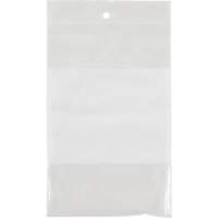 Sacs en poly avec espace inscriptible blanc, Refermable, 6" x 4", 2 mils MAS Chibougamau