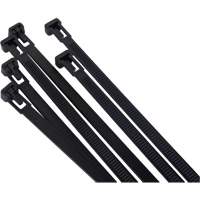 Attache-c&acirc;ble r&eacute;utilisable, Longueur 8", R&eacute;sistance &agrave; la traction 50 lb, Noir MAS Chibougamau