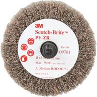 Scotch-Brite Roloc Cut and Polish Flap Brush, PF-ZR, Aluminum Oxide, Medium Grit, 2-1/2" x 1-1/4" MAS Chibougamau
