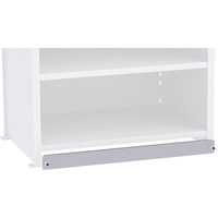 Plaque de base/façade pour rangement de bacs sur rayonnage enclenchable Interlok MAS Chibougamau