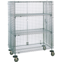 Security Carts, Chrome Plated, 21-1/2" x 68-1/2 x 50-1/2", 500 lbs. Capacity MAS Chibougamau