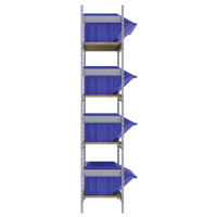 Wide Span Shelving with Jumbo Plastic Bins, Steel, Boltless, 800 lbs. Capacity, 66" W x 72" H x 18" D MAS Chibougamau