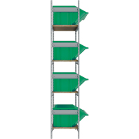 Wide Span Shelving with Jumbo Plastic Bins, Steel, Boltless, 800 lbs. Capacity, 66" W x 72" H x 18" D MAS Chibougamau