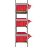 Wide Span Shelving with Jumbo Plastic Bins, Steel, Boltless, 800 lbs. Capacity, 66" W x 60" H x 18" D MAS Chibougamau