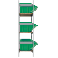 Wide Span Shelving with Jumbo Plastic Bins, Steel, Boltless, 800 lbs. Capacity, 66" W x 60" H x 18" D MAS Chibougamau
