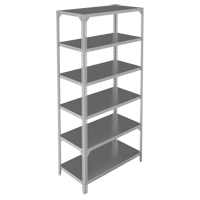 Shelving Unit, Galvanized Steel, Slotted Angle, 400 lbs. Capacity, 36" W x 72" H x 18" D MAS Chibougamau