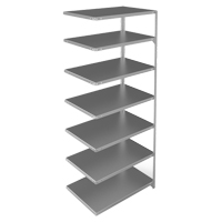 Shelving Unit, Galvanized Steel, Slotted Angle, Add-On, 36" W x 84" H x 24" D MAS Chibougamau