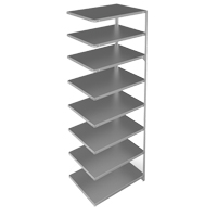 Shelving Unit, Galvanized Steel, Slotted Angle, Add-On, 36" W x 96" H x 24" D MAS Chibougamau
