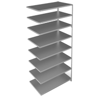 Shelving Unit, Galvanized Steel, Slotted Angle, Add-On, 48" W x 96" H x 24" D MAS Chibougamau