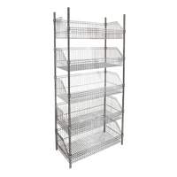 Wire Basket Shelving Unit, 5 Tiers, 48" W x 74" H x 24" D MAS Chibougamau