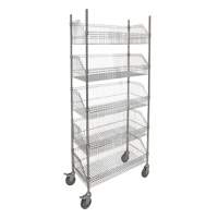 Wire Basket Shelving Cart, 5 Tiers, 36" W x 80" H x 18" D MAS Chibougamau