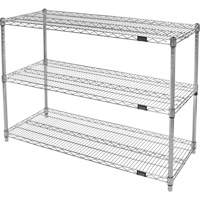 Heavy-Duty Chromate Wire Shelving, 3 Tiers, 36" W x 33" H x 24" D MAS Chibougamau