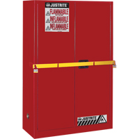Armoire de rangement haute s&eacute;curit&eacute; avec barre en acier pour produits inflammables, 45 gal., 2 tablettes MAS Chibougamau