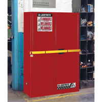 Armoire de rangement haute s&eacute;curit&eacute; avec barre en acier pour produits inflammables, 45 gal., 2 tablettes MAS Chibougamau