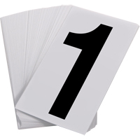 Pressure Sensitive Numbering, 1, 3-1/2" H, Black on White MAS Chibougamau