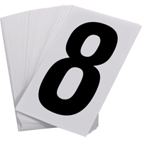 Pressure Sensitive Numbering, 8, 3-1/2" H, Black on White MAS Chibougamau